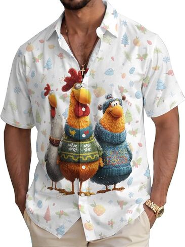 Funny Hawaiian Shirt Summer Beach Tropical Short Sleeve Holiday Print Aloha Shirt Casual Button Down Shirt in Kuwait