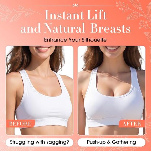 Snowy+ Double Sided Sticky Bra Inserts - Waterproof Push Up Pads | 5-in-1 Kit: 2x inserts, dust box, nipple covers & fashion tape. Ideal for sports bra, swimsuit, bikini & backless dress. in Kuwait