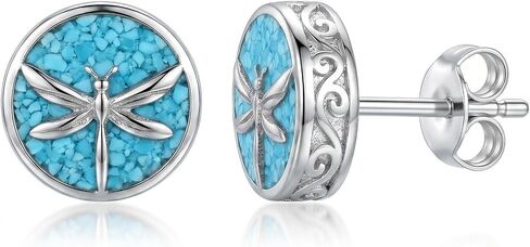 Hummingbird/Turtle/Dragonfly Earrings Created Turquoise Stud Earrings Vintage Jewelry Gifts for Women in Saudi Arabia