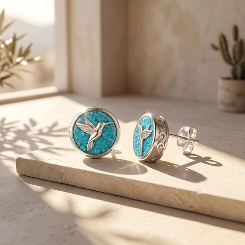 Hummingbird/Turtle/Dragonfly Earrings Created Turquoise Stud Earrings Vintage Jewelry Gifts for Women in Saudi Arabia
