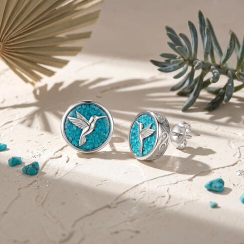Hummingbird/Turtle/Dragonfly Earrings Created Turquoise Stud Earrings Vintage Jewelry Gifts for Women in Saudi Arabia