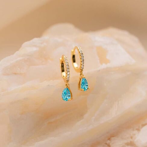 1 Pair White Silver Plated Zircon Multi-color Water Droplet Earrings For Women Daily Wear Dating Wears Best Birthday Gift Fine Jewelry Gifts in Kuwait