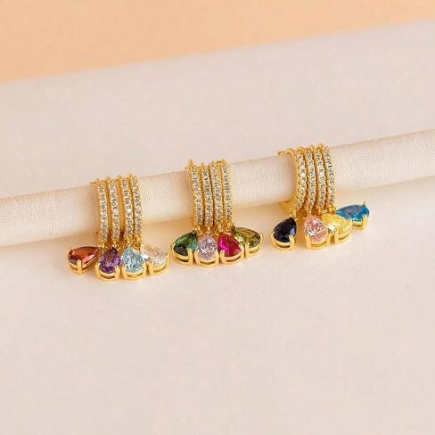 1 Pair White Silver Plated Zircon Multi-color Water Droplet Earrings For Women Daily Wear Dating Wears Best Birthday Gift Fine Jewelry Gifts in Kuwait