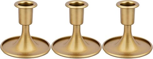 Gold Candle Holders Set of 6, Vintage Short Metal Taper Candlestick Holders Small for Dining Table, Fireplace Mantel, Wedding, Party, Anniversary, Christmas Thanksgiving Home Decor Gold-6 in Saudi Arabia