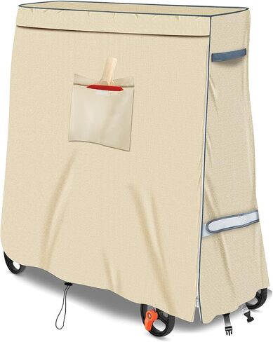 Table Tennis Table Cover, 600d Waterproof Oxford Cloth General Edition 65x 28x 73 Inches, With Pocket And Zipper, grey in Kuwait