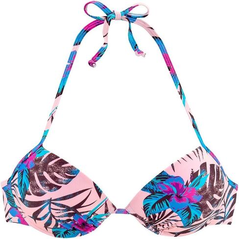 LASCANA Women's Floral Palm Print Push Up Bikini Top in Kuwait