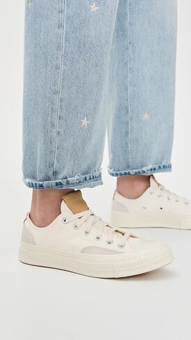 Converse Unisex Chuck 70 Canvas & Suede Sneakers, Egret/Hay Day, 8.5 US Women/6.5 US Men in Saudi Arabia