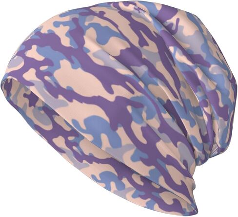 Camo Beanie Chemo Hats for Women Men Slouchy Cancer Headwear Stretchy Skull Cap Soft Knitted Hat Nightcap Chemo Gifts in Kuwait