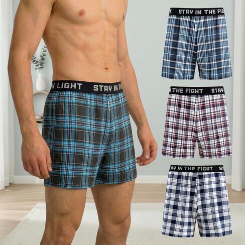 Men's Underwear Briefs Performance Moisture-Wicking Breathable Woven Boxers Shorts 4 Pack in Kuwait