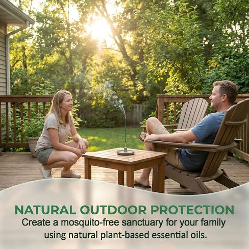 NomoBuzz Mosquito Repellent Incense Sticks 120 Count - DEET-Free Plant-Based with Citronella & Rosemary, 60 Mins Long-Lasting Protection for Patio, Backyard, Camping, Picnic in Kuwait
