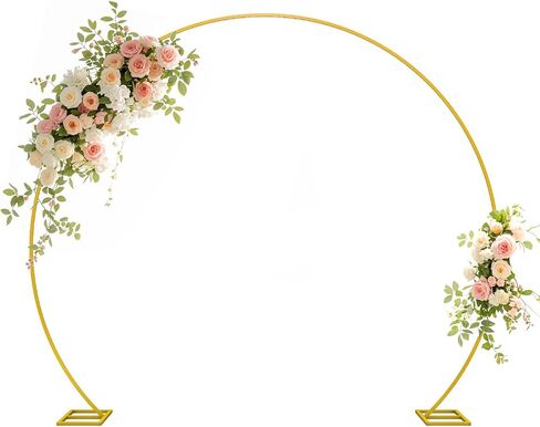 Wedding Arch Round Backdrop Stand Gold Metal Circle Backdrop Stand Circle Balloon Arch Stand Frame for Birthday Party Bridal Shower Anniversary Ceremony Candy Tables Celebration in 2.6x2.8m in Kuwait