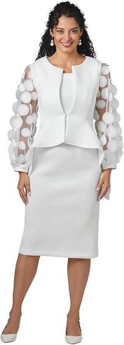 Masseys Novelty Sleeve Dress and Jacket for Women, Sleeveless Dress with Jacket with Peplum Detail in Saudi Arabia