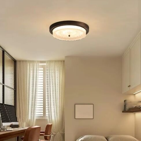 Retro Round Glass Ceiling Lamp Led Home Decoration Ceiling Light for Bedroom Living Room Classic Light Fixture,luminaire in Saudi Arabia
