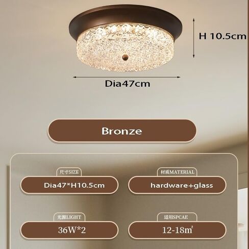Retro Round Glass Ceiling Lamp Led Home Decoration Ceiling Light for Bedroom Living Room Classic Light Fixture,luminaire in Saudi Arabia