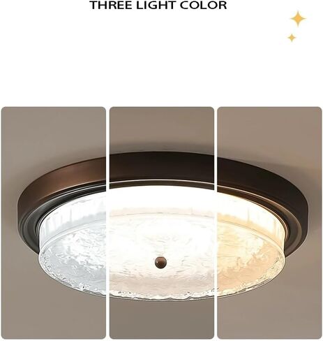 Retro Round Glass Ceiling Lamp Led Home Decoration Ceiling Light for Bedroom Living Room Classic Light Fixture,luminaire in Saudi Arabia