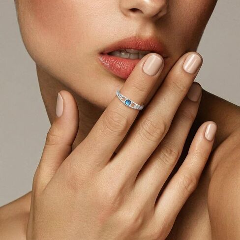 Small Labradorite Moon Phase Ring Rainbow Moonstone Moon Jewelry Gifts for Women Size 7 in Saudi Arabia