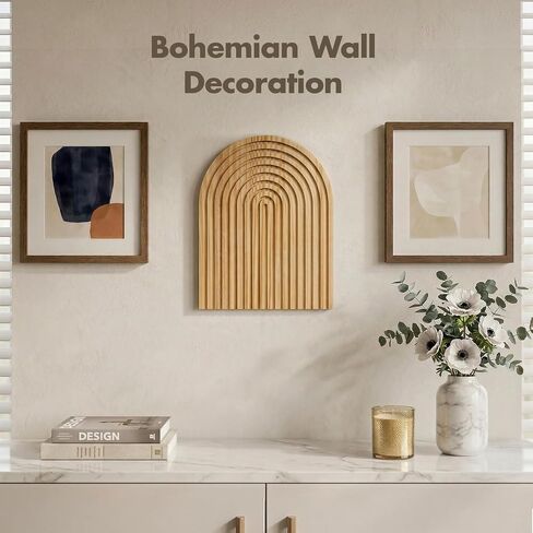 MASHDE Boho Wall Decor, 10 x 12 In Wooden Farmhouse Decor Nature Wall Art for Living Room Bathroom Bedroom Dining Room Office in Saudi Arabia