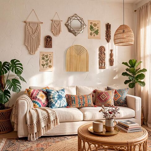 MASHDE Boho Wall Decor, 10 x 12 In Wooden Farmhouse Decor Nature Wall Art for Living Room Bathroom Bedroom Dining Room Office in Saudi Arabia
