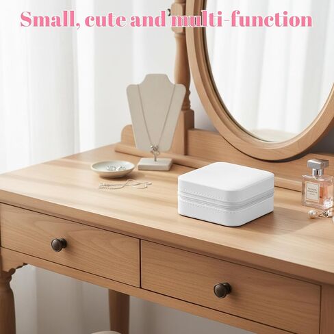 Lemecima 12 Pcs White Jewelry Box, Jewelry Boxes Bulk Organizer Set with Zipper Closure, Portable Mini Travel Storage Case for Rings Earrings Necklaces Accessories (3.94 x 3.94 x 1.97 Inches) in Kuwait