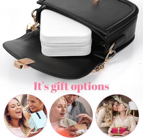 Lemecima 12 Pcs White Jewelry Box, Jewelry Boxes Bulk Organizer Set with Zipper Closure, Portable Mini Travel Storage Case for Rings Earrings Necklaces Accessories (3.94 x 3.94 x 1.97 Inches) in Kuwait