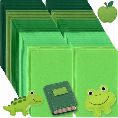Peryiter 150 Pcs Christmas Green Felt Fabric Sheet for Craft 8 x 12 Inch Felt Sheet Assorted Light Green Felt Fabric Craft Felt Square for Crafting Sewing School DIY Project Christmas Tree in Kuwait