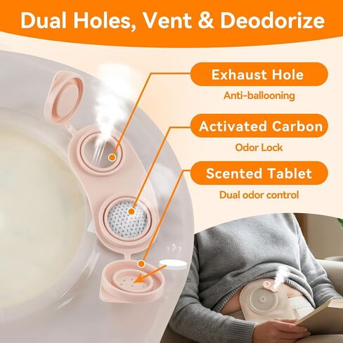 15 PCS Colostomy Bags, Two-Piece Ostomy Bags 15mm-57mm Cut-to-Fit Stoma Ostomy Supply, Ultra-Soft Cloth Backing with 1.3X Leakproof Hydrocolloid Barrier (10 Pouches + 5 Flanges) in Saudi Arabia