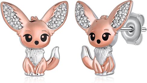 Fennec Fox Earrings 925 Sterling Silver Fox Stud Earrings Fennec Jewelry Gifts for Women in Saudi Arabia