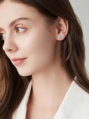 Seiyang Love Knot Earrings 925 Sterling Silver Love Knot Stud Earrings with 12 Months Heart Birthstone Jewelry Gifts for Women in Kuwait