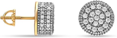 LeCalla 925 Sterling Silver Men's Stud Earrings | Lightweight Earrings for Men Jewelry | Classic Micro Pave Cubic-Zirconia Earrings | Fathers Day Birthday Gifts for Dad Father Son Husband or Brother in Kuwait