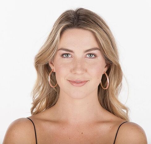 Sheila Fajl Small Everybody's Favorite 2 Inch Tubular Lightweight Hoop Earrings in Brushed 18k Rose Gold Plated in Saudi Arabia