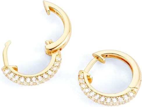 Fully Iced Cz Honey Comb Flower Set Men's Women 3D Gold Hoops Cartilage Cuff Yellow Gold Plated 925 Sterling Silver Post Ice Out Unisex Huggie Hoop Earrings For Men Jewelry Gifts For Dad Fathers in Saudi Arabia