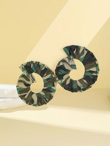 Boho Camouflage Big Hoop Earrings For Women Lightweight Large Hoop Earrings For Women in Saudi Arabia
