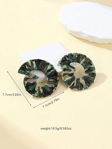Boho Camouflage Big Hoop Earrings For Women Lightweight Large Hoop Earrings For Women in Saudi Arabia