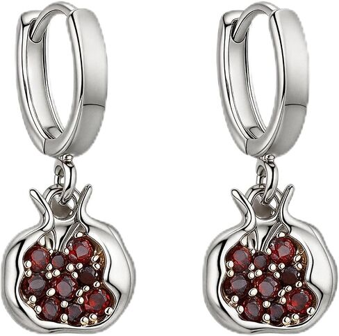 Pomegranate Earrings for Women, CZ Zirconia Hoop Earrings, in Saudi Arabia