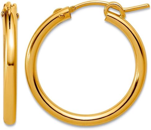 1/20 14k Gold Filled 2.30 X 22mm Eurowire Hoop Earrings 22x22mm Wide 2.3mm Thick Hoop Earring for Women in Kuwait