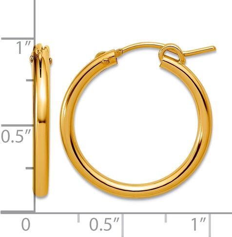 1/20 14k Gold Filled 2.30 X 22mm Eurowire Hoop Earrings 22x22mm Wide 2.3mm Thick Hoop Earring for Women in Kuwait