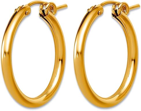 1/20 14k Gold Filled 2.30 X 22mm Eurowire Hoop Earrings 22x22mm Wide 2.3mm Thick Hoop Earring for Women in Kuwait