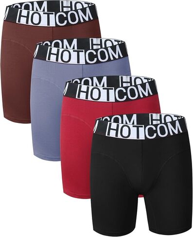 Men's Boxer Briefs,Boxer Briefs Mens Underwear Cotton Blend,Comfort Flex Waistband with Logo, Low Friction Support in Kuwait