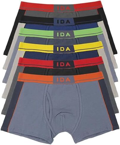 vkwear SPACH Men's Cotton Blend Elastic Waist Soft Cotton Boxer Briefs 7840A 12 Pack in Kuwait