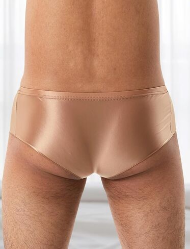 AUBIG Men's Shiny Metallic Mini Boxer Briefs Oil Shiny Glossy Panties Sheer Underpants Low Waist Panties in Saudi Arabia