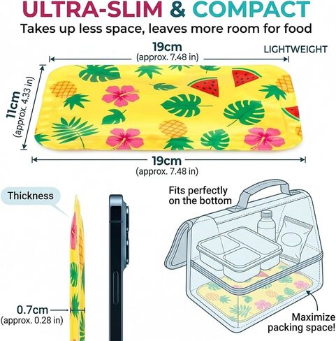 Portable ice pack Insulated, Lightweight Thermal Cooler Tote with Cute Fruit Design, Durable Reusable ice pack for Work Office Travel in Saudi Arabia