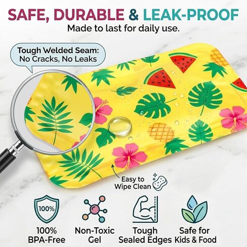 Portable ice pack Insulated, Lightweight Thermal Cooler Tote with Cute Fruit Design, Durable Reusable ice pack for Work Office Travel in Saudi Arabia