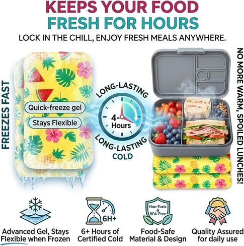 Portable ice pack Insulated, Lightweight Thermal Cooler Tote with Cute Fruit Design, Durable Reusable ice pack for Work Office Travel in Saudi Arabia
