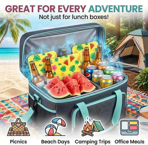 Portable ice pack Insulated, Lightweight Thermal Cooler Tote with Cute Fruit Design, Durable Reusable ice pack for Work Office Travel in Saudi Arabia