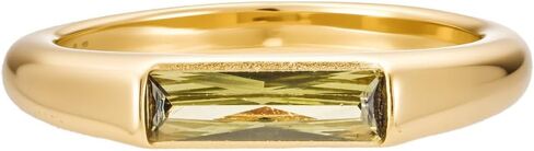 CAITLYNMINIMALIST CZ Diamond Baguette Signet Rings for Women, Stackable Gemstone Gold Ring Bands, Minimalist 18K Gold Plated Silver Jewelry, Gift for Her in Saudi Arabia