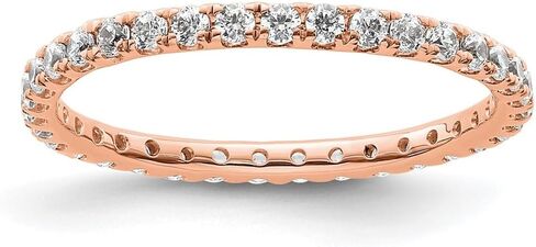 Solid 14k Rose Gold Lab Grown Diamond 1/2ct. Anniversary Wedding Band Eternity Ring Size 6 in Kuwait