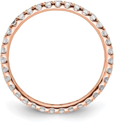 Solid 14k Rose Gold Lab Grown Diamond 1/2ct. Anniversary Wedding Band Eternity Ring Size 6 in Kuwait