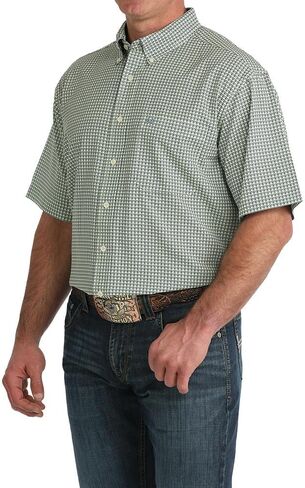 Cinch Men's Green Print ArenaFlex Short Sleeve Shirt in Kuwait