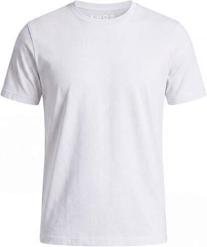 KHOR Men's 100% Breathable Cotton Crew Neck T-Shirt, Regular Fit, Short Sleeve, in Kuwait
