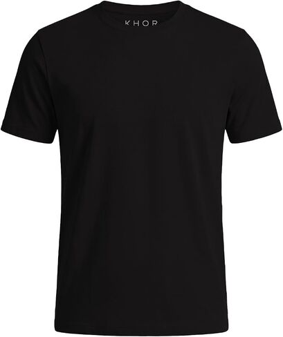 KHOR Men's 100% Breathable Cotton Crew Neck T-Shirt, Regular Fit, Short Sleeve, in Kuwait
